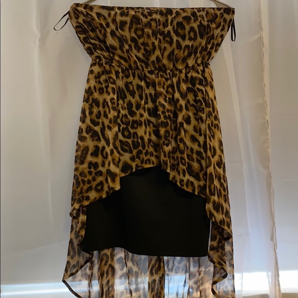 High-low, leopard print dress - Picture 2 of 4